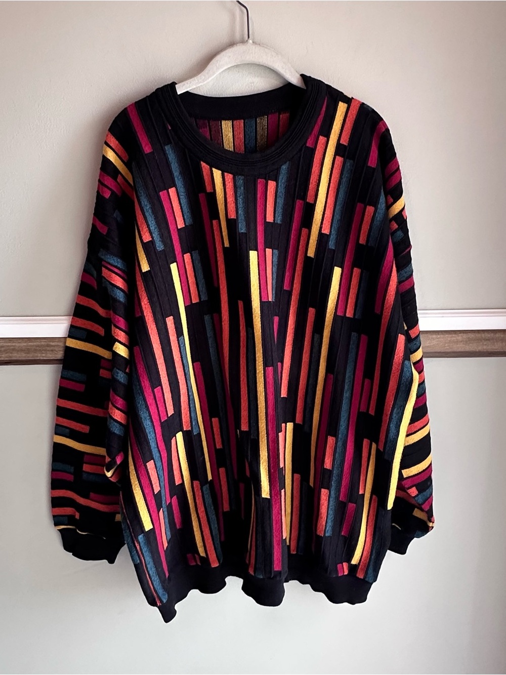 Vintage Tundra Canada Coogi Cosby Style 3D Knit Sweater